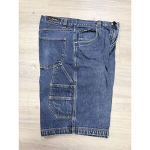 Vintage FUBU Shorts Mens 34 Blue Heavy Denim Jorts Carpenter Y2K Baggy‎